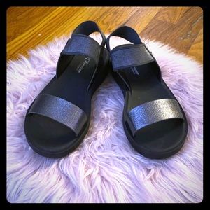 Grey metallic slides